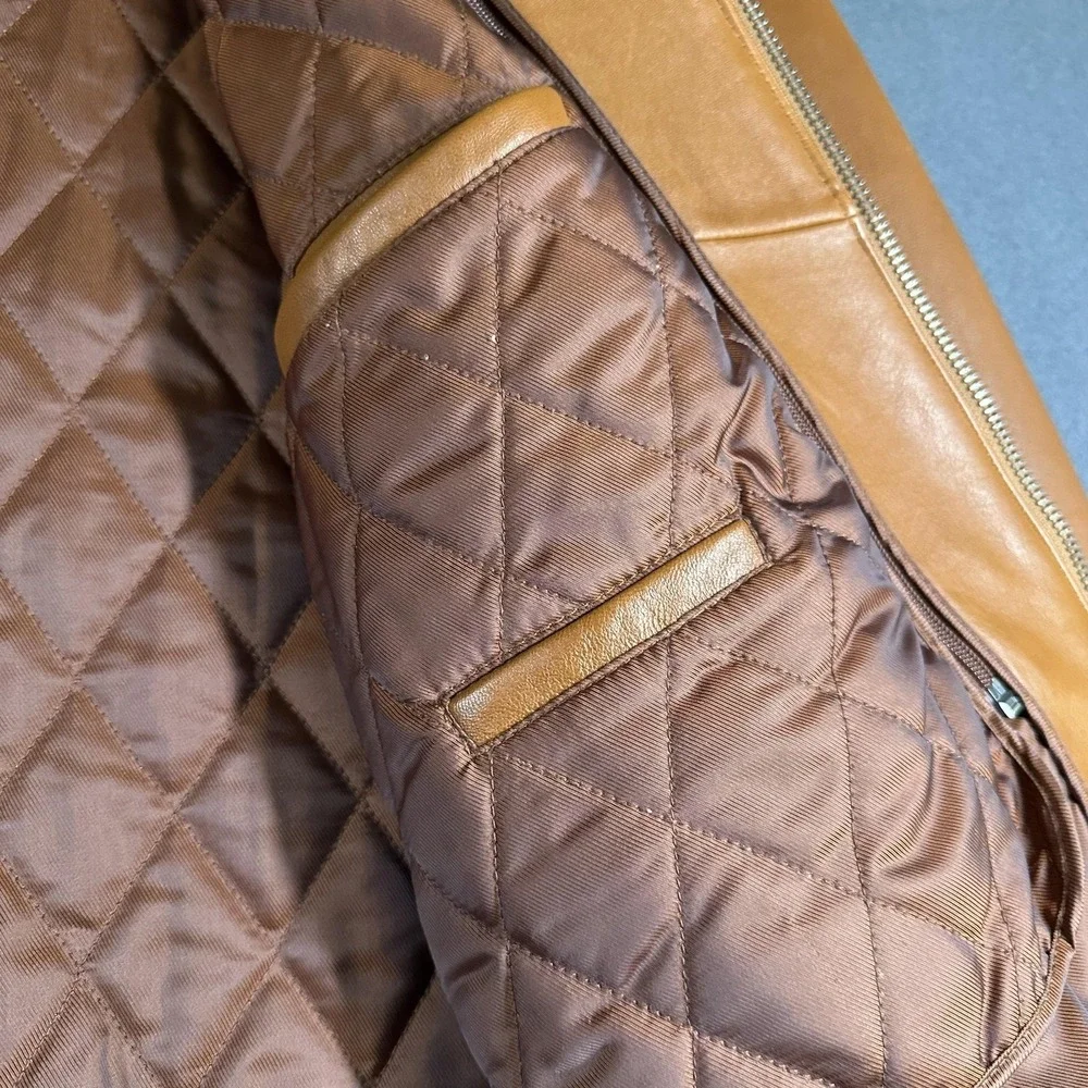 Vtg Wilsons Leather Jacket Mens Large Brown Thinsulate Bomber Pelle Studio Lined